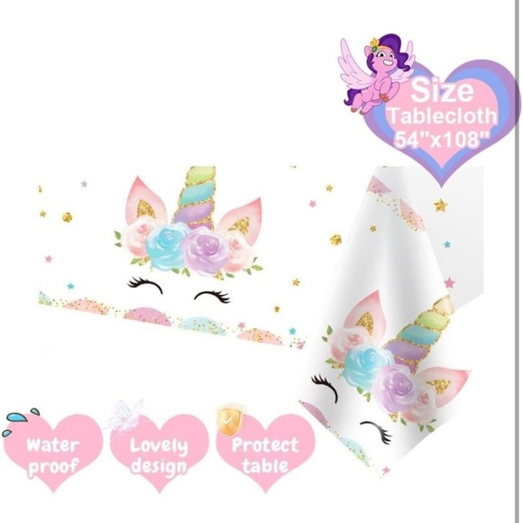 Brand New Unicorn Birthday Party Decorations Banner Balloons Tablecloth Toppers - Picture 11 of 16